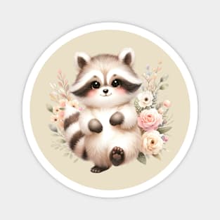 Funny Baby Raccoon Boho Babies A Watercolor Celebration Magnet